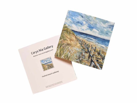 Greetings card - Pwllheli beach walkway