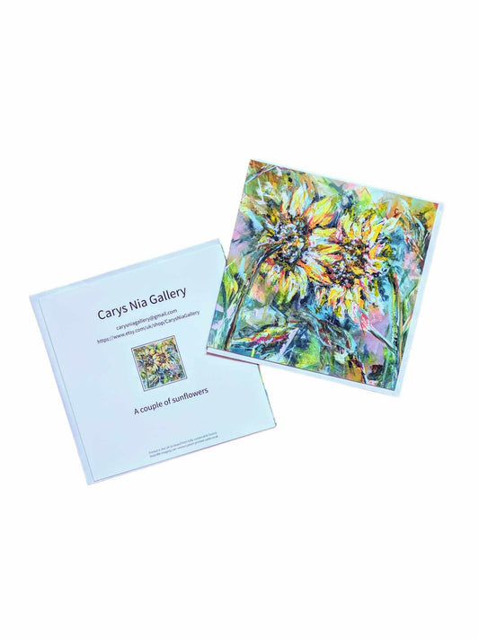 Greetings card - A couple of sunflowers