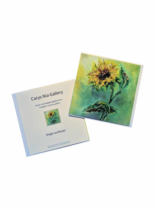 Greetings card - Single sunflower