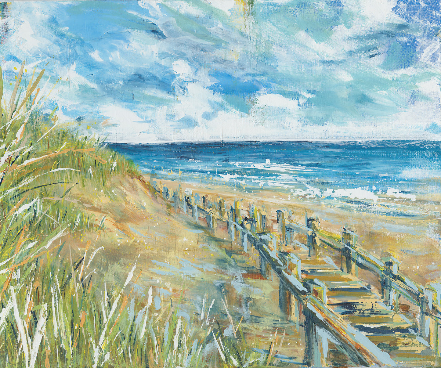 Greetings card - Pwllheli beach walkway