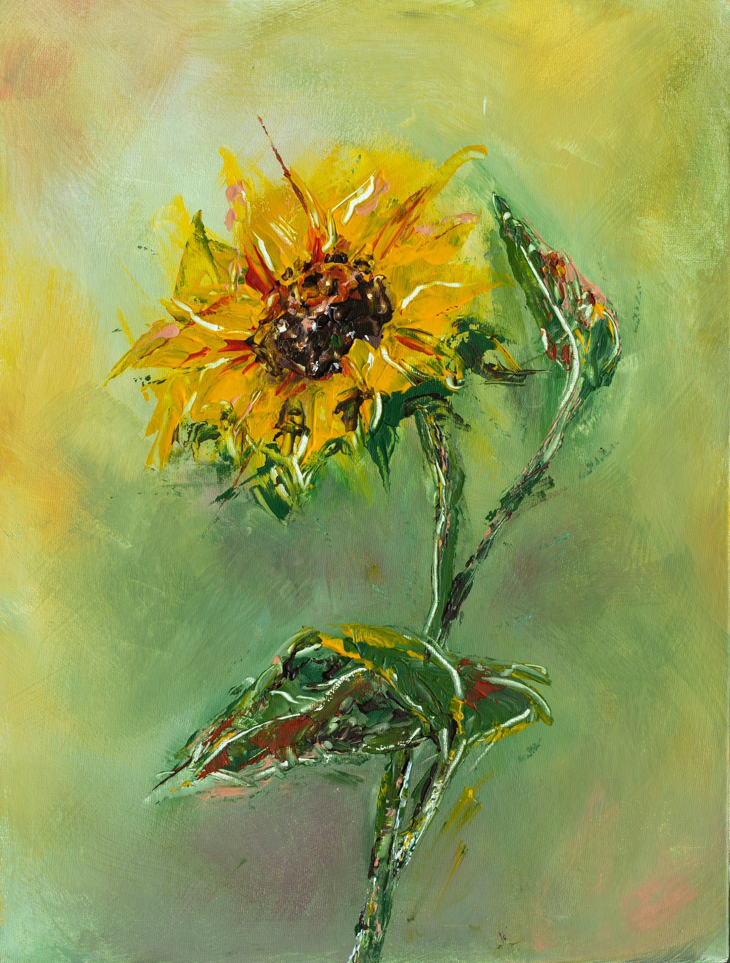 Greetings card - Single sunflower