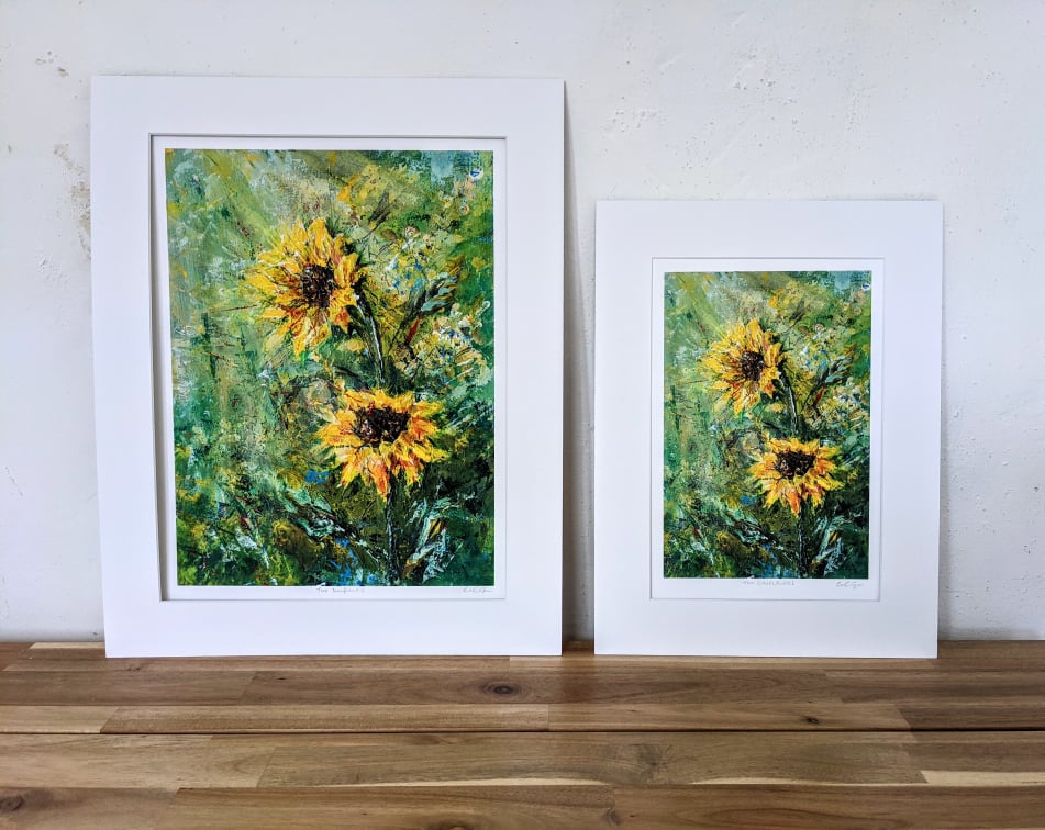 Print - Two sunflowers