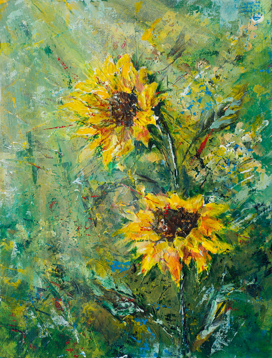 Print - Two sunflowers